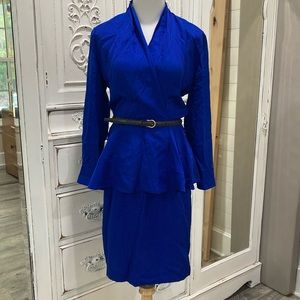 Vintage Liz Claiborne blue silk dress 6P